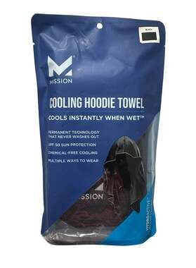 Mission HydroActive Cooling Hoodie Towel, Black, OSFM